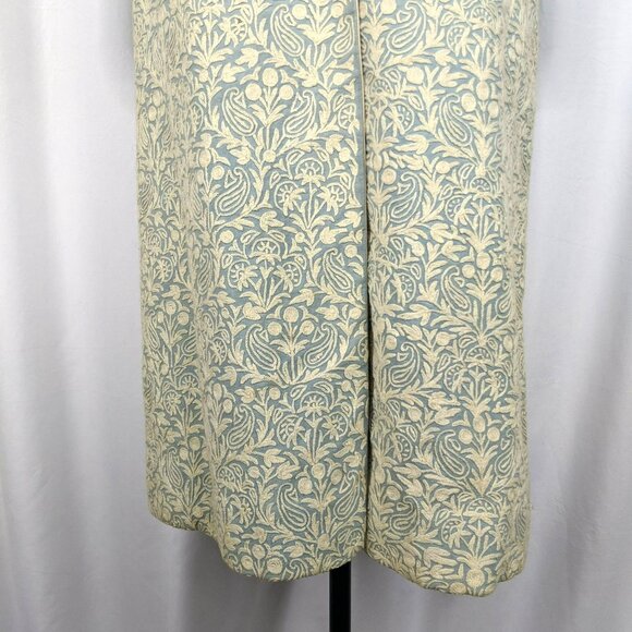 Vintage Gibson Bayh Pea Coat Small Blue Embroidered Cream - Picture 3 of 10
